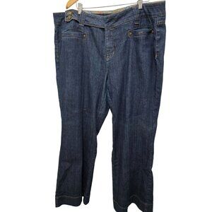 Zana Di Women's Plus Size Wide Leg Denim Jeans With Button Closure Size 24W
